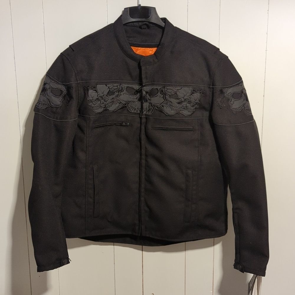 Milwaukee Leather Black Men's Motorcycle Jacket MPM1730 Size XL